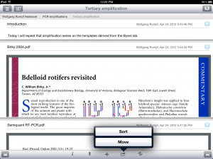 Sort entries to change order, or move them to another Notebook entirely