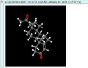 Screenshot of a CERF chemistry notebook entry displayed in JMol using a 3D view